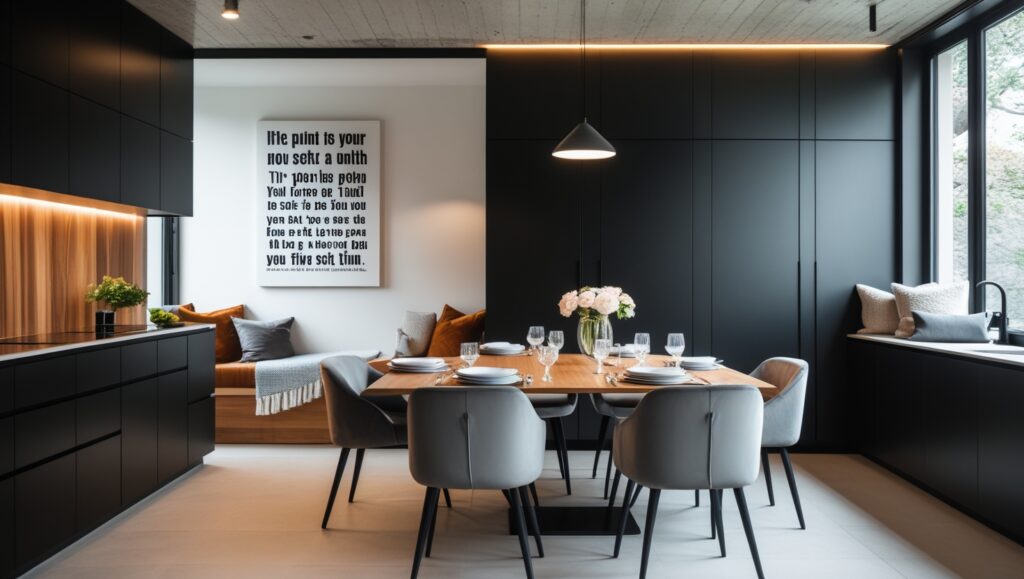 Modern Sophistication: Redefining Kitchen-Dining Fusion Spaces
