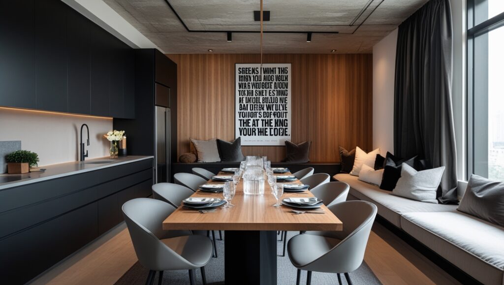 Modern Sophistication: Redefining Kitchen-Dining Fusion Spaces