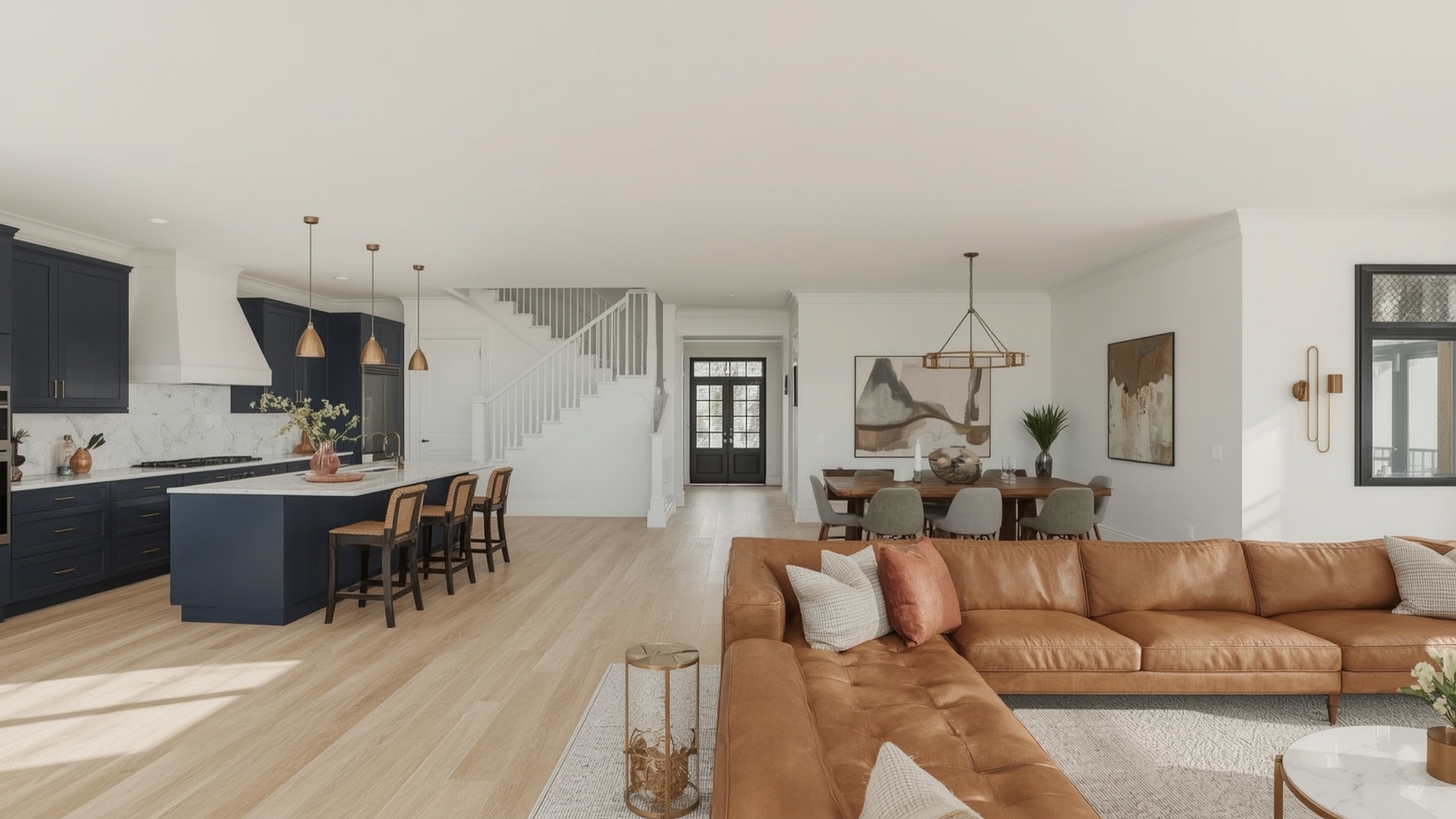 Interior colors used in open concept luxury homes